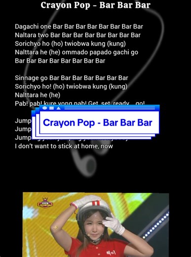 Crayon Pop - Bar Bar Bar Lyrics Explained