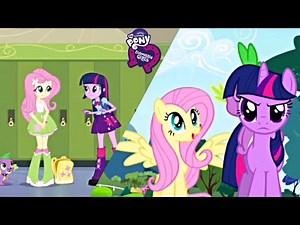 MLP - Twilight Meets Fluttershy ^Friendship is Magic vs Equestria Girls^