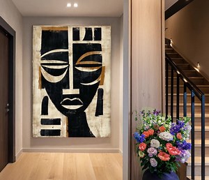 Abstract African Mask Art Canvas, Afrocentric Cultural Wall Decor, African American Home Decoration, Unique Living Room Gift - Etsy