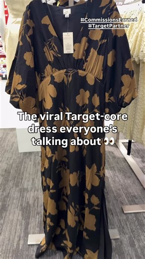 The viral @target core dress you’ll wear everywhere 👏 #TargetPartner #CommissionsEarned Balloon sleeves, tie-neck detail, and a flowy maxi cut that flatters every body type - the definition of effortless style. ✨ This color is almost sold out, but it still comes in a gorgeous navy and a red floral, both so good for fall and holiday events. 💡Style it with: ankle boots gold hoops for day → strappy heels clutch for night. Save this for your fall outfit inspo 🍁 Follow @sparklinginstyle for more T