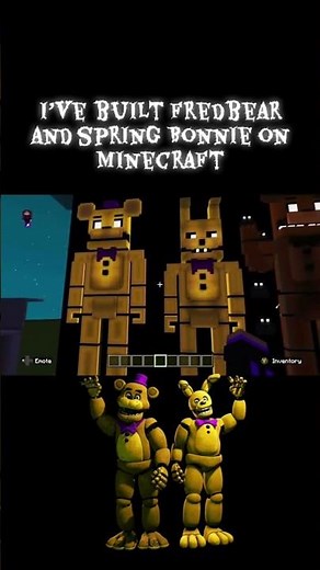 I’ve built Fredbear and Spring Bonnie in Minecraft 👀💛💜#fnaf #springbonnie #fredbear