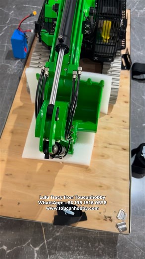 The custom painted 1/12 scale hydraulic CAT 395 excavator in this awesome grass green color is being packed for shipment 🤩 gotta build the box around it due to size 😅 #Rc #Toucanhobby #custom #paint #hydraulic #excavator #model #pack #ship | Toucanhobby RC Model