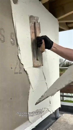 Exterior Wall Plastering Technique Using Trowel&Hawk Professional Rendering process