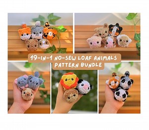19-in-1 No-sew Mini Loaf Animals Pattern Bundle - Etsy