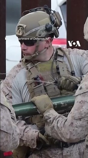 US Marines install concertina wire at California southern border | VOA News #shorts