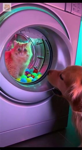 😂🐾Cat vs washing machine #funny #pets #fail #dog #cute