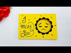 How to make miss you greeting card | DIY Greeting cards for miss you| Queen's home