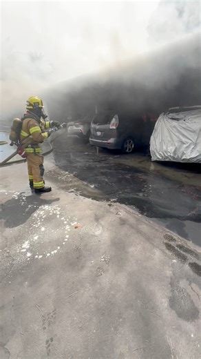 107K views · 680 reactions | Several cars and golf carts on fire in a Laguna Woods carport sent a large column of smoke into the air at 10:30 a.m. Firefighters knocked down the fire in just 18 minutes, saving the other vehicles and adjacent carports. Nobody was injured, and the fire is under investigation. | Orange County Fire Authority | Facebook