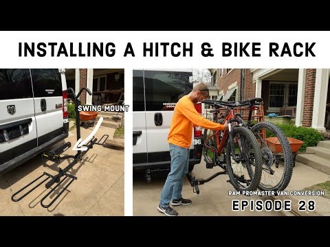 Simple bike rack on ProMaster | SARIS Swing Mount & Bike Rack | Van Conversion Ep 28