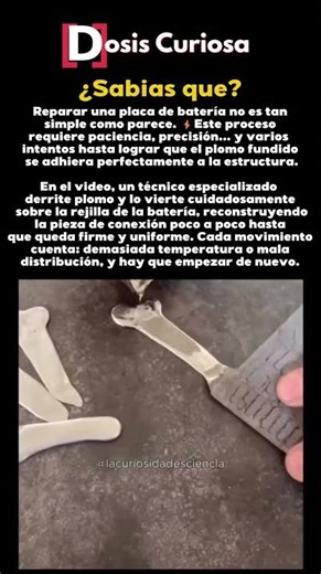 Así se repara una placa de batería con plomo fundido #battery #repair #técnica