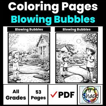Blowing Bubbles Coloring Pages/Digital Resource/Elementary School Activities