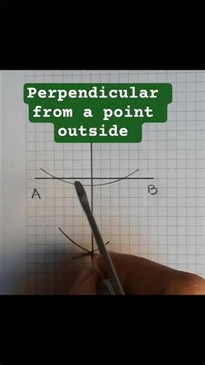 Easy way to draw Perpendicular from a point outside a line #perpendicular #shorts #drawing #ytshort