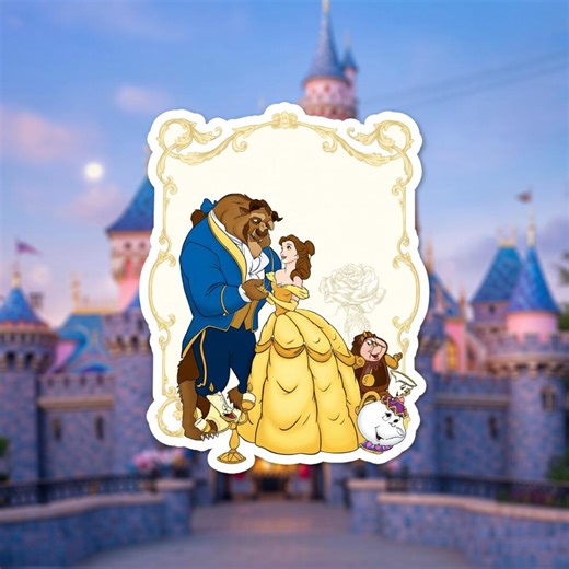 Retro Disney Tale as Old as Time Sticker, Belle Princess Magnet, Beauty and the Beast, Vintage Disney Gift - Etsy