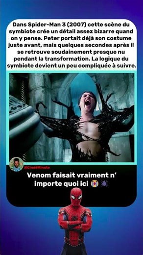 Son Costume Disparaît Complètement ? 👀 | Spider-Man 3 (2007) #shorts