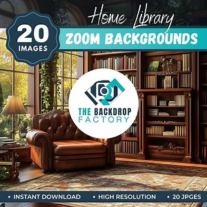 20 Home Library Zoom Background, Zoom Virtual Background, Zoom Virtual Backdrop, Digital Backdrop, Digital Background, Library Decor - Etsy