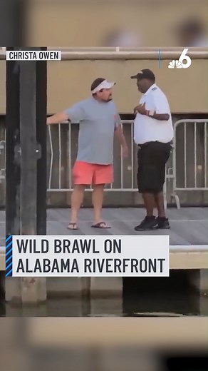 27K views · 94 reactions | A massive brawl broke out in Montgomery, Alabama, this past Sunday.⁠ It appears to show brawling that splits combatants along racial lines. The fighting appeared to follow a riverboat's attempt to dock where a pontoon boat was moored.⁠ ⁠ NBC affiliate WSFA of Montgomery reported that four arrest warrants were issued concerning the altercation. | NBC 6 | Facebook