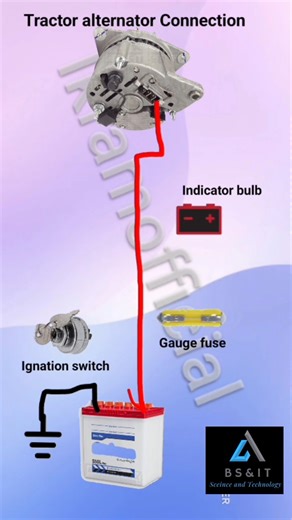 Tractor alternator connection diagram | Tractor battery charging circuit