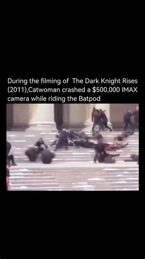 HistoryMemeBook on Instagram: "During the filming of The Dark Knight Rises, one of the practical stunt scenes involving Catwoman and the Batpod led to the destruction of an IMAX camera. The scene was shot in Pittsburgh, which stood in for Gotham City, and featured a high speed motorcycle stunt performed by a professional stunt double for Anne Hathaway. Christopher Nolan was known for favoring real locations and practical effects, which meant large and expensive IMAX cameras were often placed ver