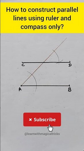 how to draw parallel lines using ruler and compass only? #shorts