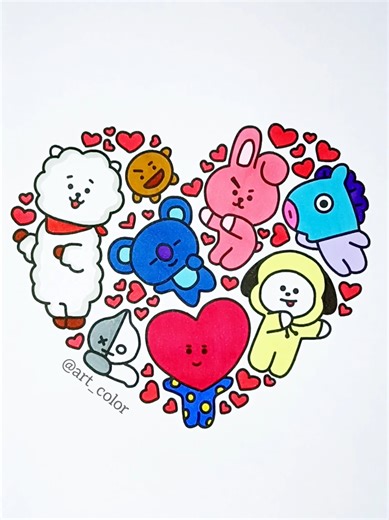 Bt21 💜 #colorindo #coloring #colorir #fy #colorwithme #satisfyingvideo #bt21 #bts #army #dynamite #cute @BTS