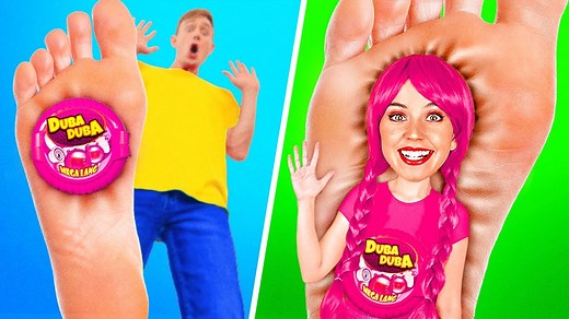 Bataille de bulles de chewing-gum | manger des aliments de couleur défi de 24 h par 123 go ! Food: | 123 GO Challenge French