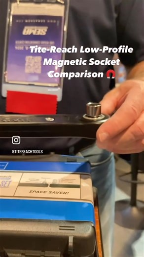 Comparing our Low-Profile Magnetic Sockets to a standard socket #titereach #sockets #magnet | Tite-Reach Tools