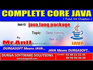 Core Java - java.lang.package - Deep cloning Part - 3