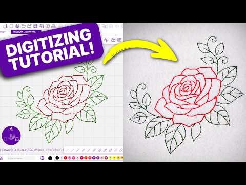 How to Digitize REDWORK Patterns for Machine Embroidery