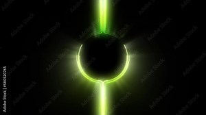 Power Energy background with glowing lights Flow. Green Glowing Light Energy Power Charge Technology. EV Power Energy circular background Motion graphic. Abstract background with energy circles.