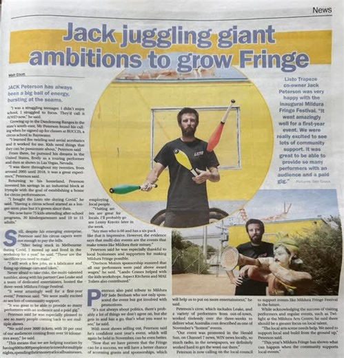 Mildura Fringe Festival on Instagram: "So here’s the Mildura Fringe 2026 aim! -grow in 2026 We aimed for 3000 tickets and sold 3300 this year, next year we want to sell 4500 -increase our out of town ticket sales from 20% (50km or further ) to more. -BUILD A EVENT LOCALS CAN BE PROUD OF AND LOOK FORWARD TO EACH YEAR -give more young local artists paid work -employ more locals in all aspects of fringe -have more amazing shows -have an outreach program and deliver shows to neighbours towns -inspir