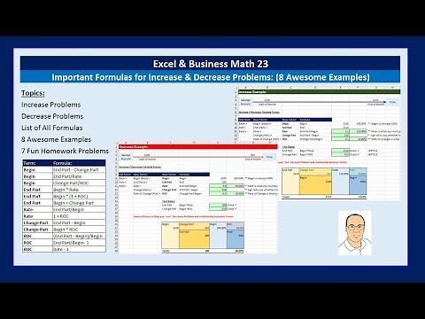 Excel & Business Math 23: Important Formulas for Increase Decrease Problems (8 Awesome Examples)