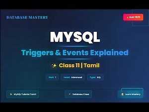 MySQL Triggers & Events Explained | | Day 11 Part 1 | Tamil