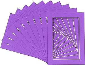8x10 Mat for 11x14 Frame - Precut Mat Board Acid-Free Show Kit with Backing Board, and Clear Bags Purple 8x10 Photo Matte Made to Fit a 11x14 Picture Frame Matboard for Framing, Pack of 1 Mat