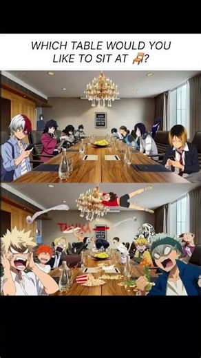 Which Table Would You Sit At? 😭 #Anime #AnimeMemes #funny #Shorts