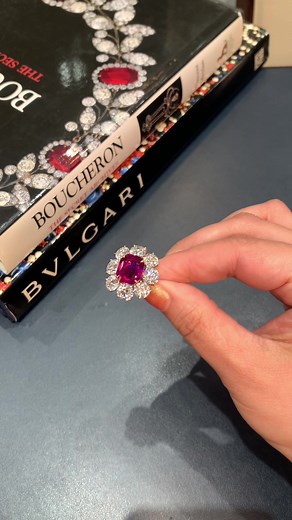 A rare 7.37-carat Burma Ruby Ring by Bulgari is now available at @M.S. Rau . With AGL certificate, this rare gemstone is certified with Burmese origin and natural without any treatment. Unheated rubies are rare and being from Burmese origin, that rarity is taken to a different level. Burmese rubies have been one of the most sought after gemstones for centuries and are known for exhibiting “pigeon’s blood” red hue. Crafted by Bulgari, this magnificent gemstone is surrounded by 8 round-brilliant d