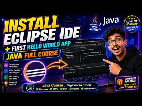 Install Eclipse IDE Step by Step | Hello World Tutorial | java full course