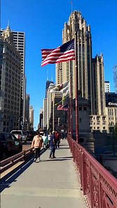 Chicago Riverwalk & Tribune Tower View from DuSable Bridge | Downtown Chicago Skyline!#shorts #city