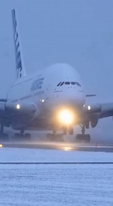 2.7K views · 30 reactions | Airbus A380 performing a smooth crosswind landing on a snow covered runway | The Globe HBD | Facebook
