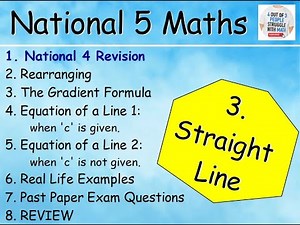 3.1 Straight Line 1 : National 4 Revision – National 5 Maths Lessons @MrThomasMaths (Nat 5 / N5)