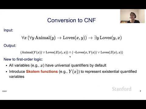 Logic 9 - First Order Resolution | Stanford CS221: AI (Autumn 2021)