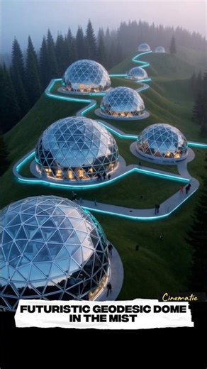 Cinematic Geodesic Dome Village | 8K AI Render