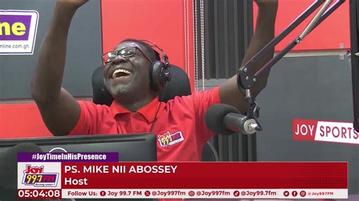 "Joy Time in His Presence" is live with Ps. Mike Nii Abossey on Joy 99.7 FM Your testimonies, prayer requests, and birthday wishes are welcome via our WhatsApp platform, 0551111997 | Joy 99.7 FM