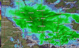 9:46am...Moderate to heavy snow moving slowly north across central and north-central KS. Snow gradually ends early to mid afternoon. Accumulations 1-4". Further south and east toward Hutchinson, Newton and Cottonwood Falls, watch for patchy freezing drizzle. | US National Weather Service Wichita Kansas
