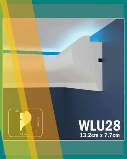 LED Coving for Ceilings Cornice XPS Extruded Polystyrene WLU28