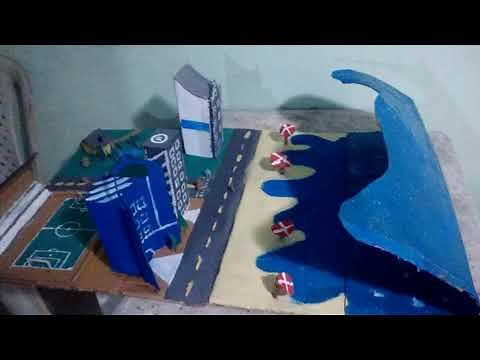 Maquete Escolar simples e rápido de fazer,(Tsunami)
