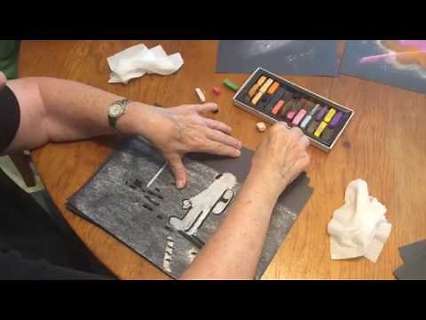How to Draw the Man on the Moon in Chalk Pastels