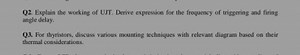 Q2. Explain the working of UJT. Derive expression for the frequ... | Filo
