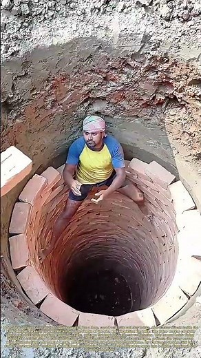 Laying the Bricks: How Two Workers Collaborate to Line a Well’s Inner Wall