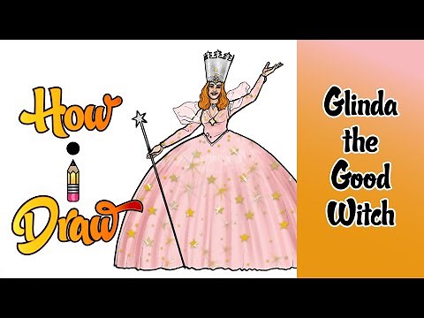 How I Draw GLINDA the GOOD WITCH from WIZARD of OZ * how to draw glinda the good witch art lesson *
