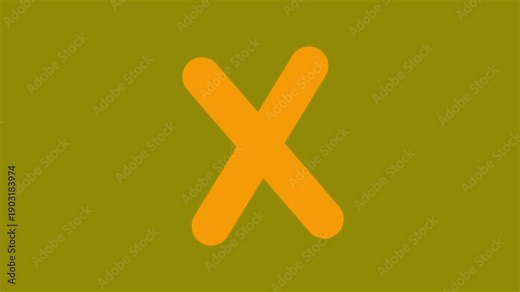 Animated False symbols false bad check X cross, decision with alpha channel motion graphics video.
